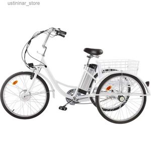 Bicicletas Ride-Ans Electric Tricycle para adultos con canasta de 36 V Batería extraíble de 250 W Motor sin escobillas 3 ruedas Bicicletas eléctricas Adultos L47