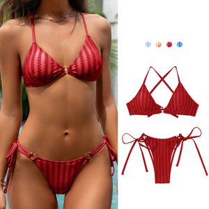 Bikini 2024 Rayé Nouvelle Plage Maillot De Bain Nouveau Transfrontalier Sexy Maillots De Bain Pour Femmes Offre Spéciale Une Pièce Bikini Mujer