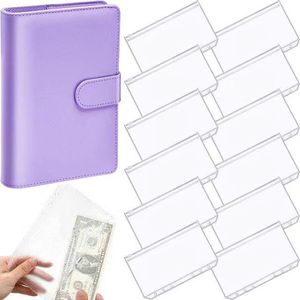 Classeurs A6 PU Cuir Notebook Binder Planner Budget Organizer 6 Ring Binder Cover Magnetic Personal Planner avec 12 Clear Pockets 230704