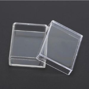 Boîtes de bacs 10 PCS Organisateur maison carré en acrylique avec couvercle Boîte d'emballage Crystal Argile Transparent en plastique Colaire Boîte de rangement