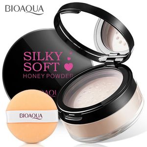 BIOAQUA Control de aceite blanqueador Polvo suelto mate Polvo de minerales suaves y sedosos con acabado de maquillaje Puff Polvo facial de miel suave y sedoso