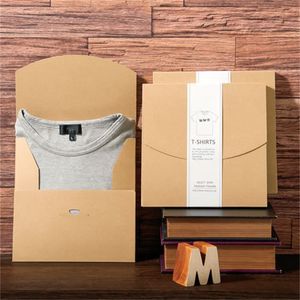 T-shirt recyclé biodégradable Leggings Pull Vêtements de mode Boîte d'emballage en papier kraft avec des bandes de papier pour boîtes-cadeaux A375