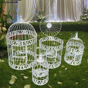 Jaulas para pájaros 1 pieza S M jaula decorativa para pájaros de estilo europeo/adornos para ventanas/accesorios de fotografía blanca/jaula de boda para el 231201