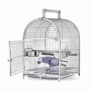 Jaulas Para pájaros jaula grande de acero inoxidable para loros casas de cría de lujo para viajes al aire libre Nidos Para Pájaros accesorios para pájaros DL60NL