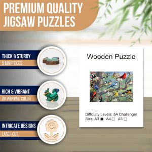 Bird Flock en bois Puzzle Puzzle Art, pièces uniques en forme d'animal, bricolage de loisirs jeu amusant toy cadeau de famille adapté