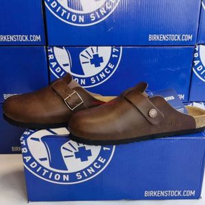 Birkens stock Bikck Boken zapatos de mujer de cuero genuino suela plana unisex pesca Boken zapatos casuales Baotou zapatillas tallas grandes 41-46 2025 nuevo top