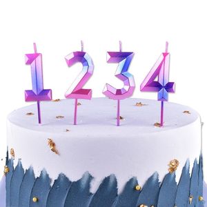Bougies d'anniversaire 1 2 3 4 5 6 7 8 9 0 Enfants HappyBirthday Numéro de gâteau Bougie pour les fournitures de fête Décoration LLE11411