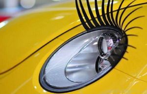 Noir 3D automobile phare cils voiture cils Auto cils 3D voiture Logo autocollant charmant cils autocollants pour car4663882