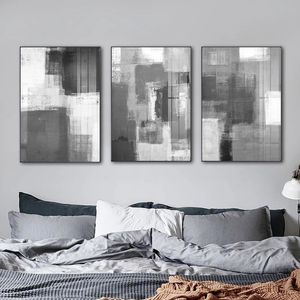 Póster en blanco y negro, lienzo abstracto, pintura de pared, imágenes artísticas para sala de estar, decoración moderna para el hogar, impresiones de bloques de Color, Quadros