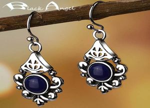 Boucles d'oreilles ange noir en bronze antique saphir, argent 925, motif goutte d'oreille, crochet pivotant, bijoux d'oreille, livraison directe 3435942