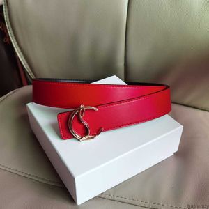 Cinturón negro Bottom Red Reversible Man Laboutin Diseñador Diseñador Ancho de 3.8 cm Tamaño 100 cm-125 cm Hebilla de moda para cinturones de cuero de mujer con OSE5 personalizado de OSE5