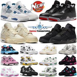 Black Cat 4s Jump Man 4 Chaussures de basket-ball élevé REIMAGINE MILITAIRE BLUE BLUND TUMER ORIO PINK VIVID SULFUR IV PINE VERVANT FEMMES GROUR