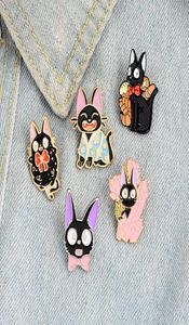 Alfileres esmaltados de gato negro JiJi, broches de película de dibujos animados, insignia de animal personalizada para bolso, sombrero, ropa, pin de solapa, joyería de cuello, regalo para niños 6894772