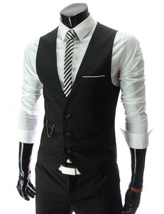 Black Chains Groom Vests 2019 Slim Mens Suit Vests Custom Made Sleeveless Suit Jacket Men Wool Wedding Waistcoat Mens Dress Vest Groom Vest