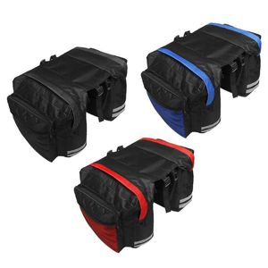Black Cycling Bicycle Saddle Bag Bike Bags PVC and Nylon Waterproof Double Side Rear Rack Tail Seat Bag Pannier Bicycle Accessories 13 W2