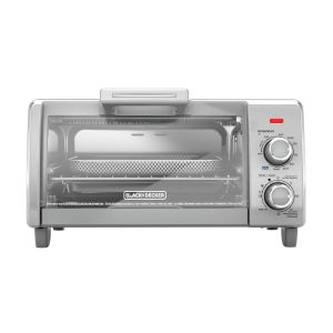 BLACK DECKER Crisp N Bake Air Fry Horno tostador de 4 rebanadas, plateado y negro