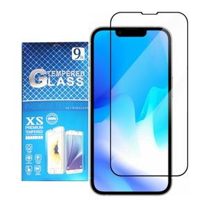 Bords noirs couvrent les protecteurs d'écran en verre trempé pour iPhone 11 Pro Max X XS XR 7 8 Plus SE 2022 Film d'explosion antistatique incurvé