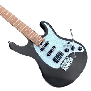 Guitarra eléctrica negra Carbonized Maple Neck Alder Body Lock Tuner Guitarra eléctrica