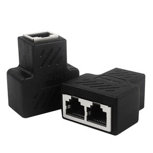 Adaptateur Black Ethernet Adaptateur LAN Câble LAN Extension d'extension pour connexion Internet Cat5 RJ45 Splitter Coupleur Contact Modular Pild