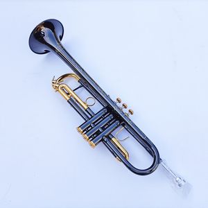 Instrument exquis en laiton plat pour trompette Bb B avec embouchure Gants Strap Case