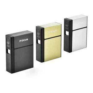 Boîtier à cigarette argenté en or noir amovible kit plus léger USB coquille en plastique en aluminium portable de conception innovante Boîte de rangement des cigarettes