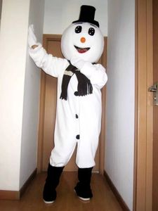 Sombrero negro disfraz de mascota muñeco de nieve Halloween Navidad fiesta de lujo personaje de dibujos animados traje traje adulto mujeres hombres vestido carnaval unisex