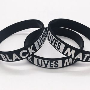 Black Lives Matter Pulsera Pulsera de goma de silicona Pulsera deportiva Brazalete para hombres Mujeres regalo LJJK2184
