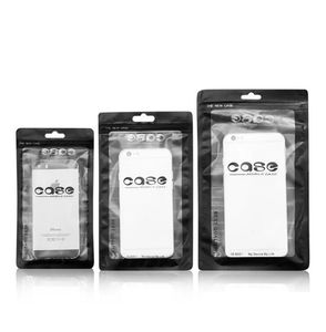 Sacs en plastique mat noir Poly Sacs Housse de téléphone portable Sac d'emballage de détail avec trou de suspension pour iPhone 15 14 Samsung Case Shell Display Package Bag
