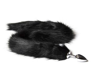 Black Metal en acier inoxydable Toys anal Fox Tail Fetish Butt Plug Tail Anal INSERT STOPPER BDSM ADULT SEX TOYS POUR FEMME4737978