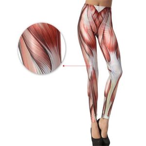 Calcetines Calcetería Black Milk Leggings Muscle 3D Design Medias de mujer Moda Tocando fondo Ropa interior de Halloween