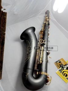 Noir Nickel Or Nouveau Tenor T-992 B Plat Instrument de musique Clé dorée Saxophone Boutons de perles en laiton de haute qualité avec embout