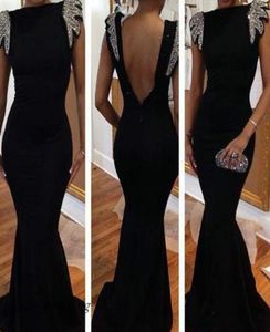 Vestidos de noche negro de espalda abierta Siren Backingless Luxurious Luxurious Vestidos Long Vestidos Vestidos de Fiesta3169221