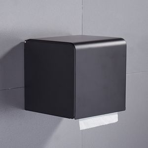 Caja de pañuelos de papel negro, portarrollos de papel para baño, soporte de papel higiénico montado en la pared, estante, accesorios de baño, caja de soporte de pañuelos