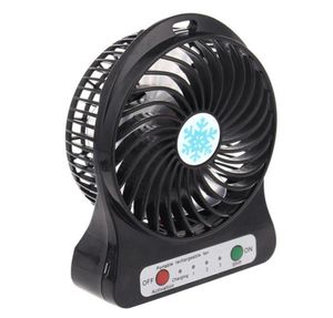 Black Portable Rechargeable Mini bureau USB ventilateur de ventilateur à air opéré 18650 Batterie Fan de ventilateur manuel NEW7779972