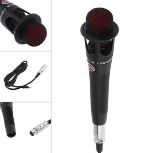 Black Profession E300 Metal Wired Microphone Audio Cable Micrófono de condensador para Live / Recording Chorus / Broadcasting