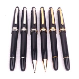 Stylos à plume de luxe en résine noire de haute qualité fournitures de bureau stylo à bille à rouleau de concepteur matériaux de ST145277v