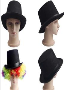 Black Satin Feel Top Hat Magicien Gentleman Adult 20039S Costume Tuxedo Victorian Cap Halloween Christmas Party Fancy Dishor3458518