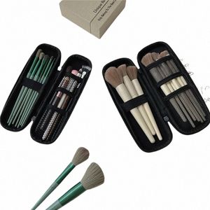 Black Small + Grands sacs de rangement cosmétiques imperméables Double Zipper Makeup Brushes Case Femme Sac portable Brosse de voyage portable 06XB #