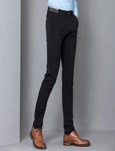 Black Stretch Skinny Dress Pants Men Party Office Formal Mens traje Pencil Pantenerse Negocio Slim Fit Casual Male pantalones2290943