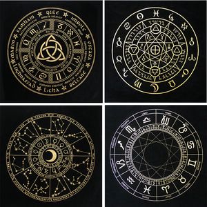 Nappes noires Tarot Clot Card Divination Halloween Nappe Noir Or Mode Décoration Alchimique Sigil Autel Astrologie