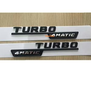 Autocollant d'insigne d'emblème de coffre de lettres TURBO 4MATIC noir pour Mercedes Benz AMG