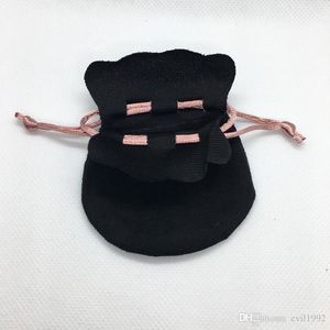 Bolsas de terciopelo negro Se adapta a la joyería europea Cuentas de estilo Encantos y pulseras Collares Joyas Bolsas colgantes de moda