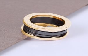 Black White Ceramics Rings For Women Men Girls Ladies Midi Rings Logotipo Classic Designer Wedding Bands Jewelry7164695