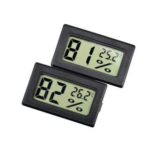 Black White Mini Updated Embedded Digital LCD Thermometer Hygrometer Temperature Humidity Tester Refrigerator Freezer Meter Monitor ZZ