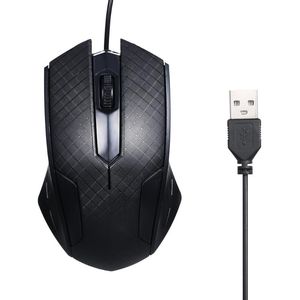 Ratón negro para juegos con cable USB 3 botones rueda óptica antideslizante esmerilado para PC Pro Laptop Gamer Computer Mouse