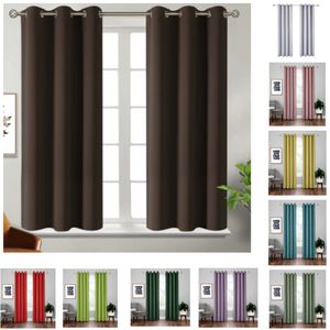 Cortinas opacas Aislamiento térmico Habitación Oscurecimiento Dormitorio y sala de estar Cortina Color sólido Tratamientos para ventanas del hogar 18 colores HH21-260