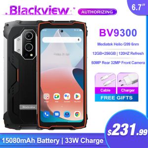 Blackview BV9300 Rugged Phone 16GB 256GB 15080mAh Battery Mediatek Helio G99 6.7" Smartphone 120Hz Mobile Phones Global Version
