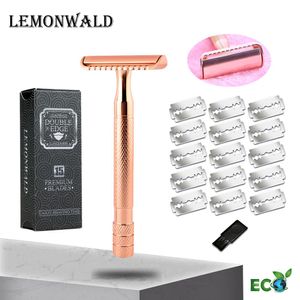 Blades Lemonwald Rose de Safety Razor pour les hommes et les femmes.Comprend 15 lames de rasoir Meilleur cadeau pour l'amour