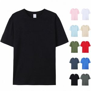 En blanco 100% Cott Camisetas unisex Venta al por mayor Cuello redondo Camiseta para hombres Camiseta de manga corta de alta calidad para hombres Poleras de Hombre 41uT #