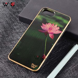 2021 En Gros En Bois TPU Blanc Conception Personnalisée Plante Fleurs Téléphone Cas Pour iPhone 6s 7 8 Plus 11 12 Pro Xs Xr XMax Couverture Arrière Shell